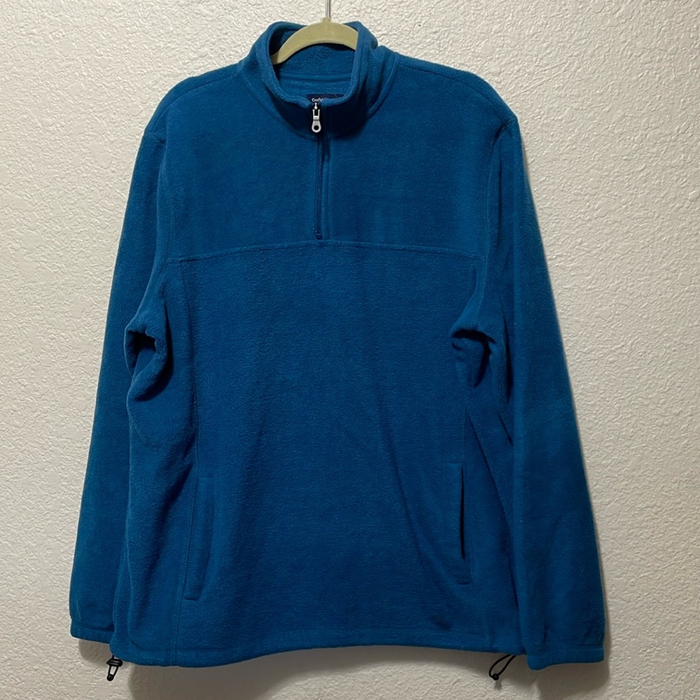 Croft And Barrow Women's Blue/ Green Half Zip Fleece Jacket. Good Condition.